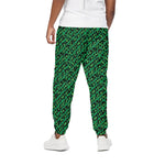 Green Leopard Print Cotton Pants