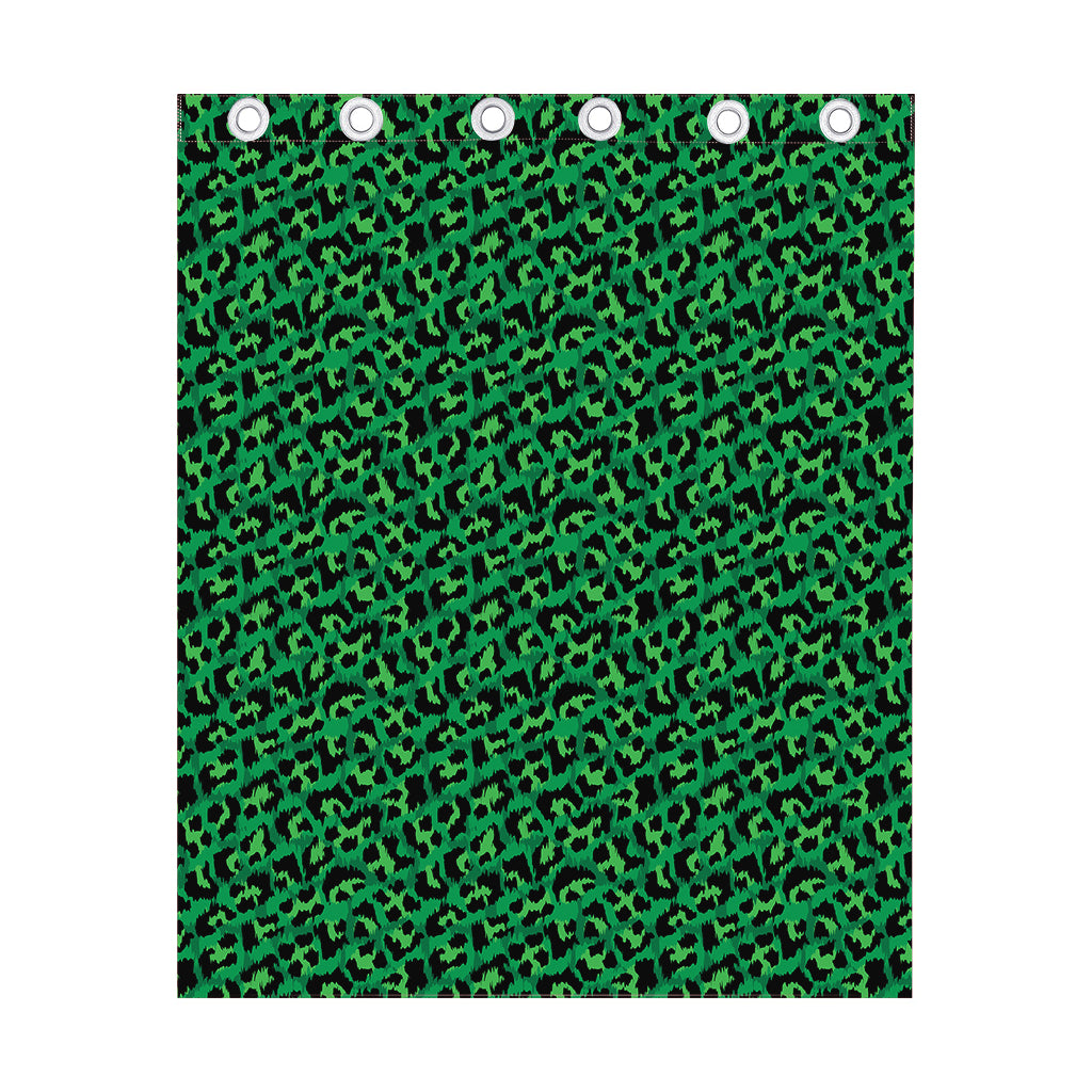 Green Leopard Print Curtain