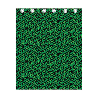 Green Leopard Print Curtain