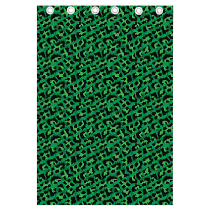 Green Leopard Print Curtain