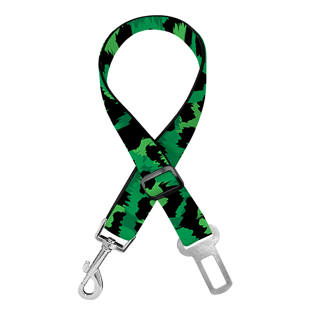 Green Leopard Print Dog Seat Belt
