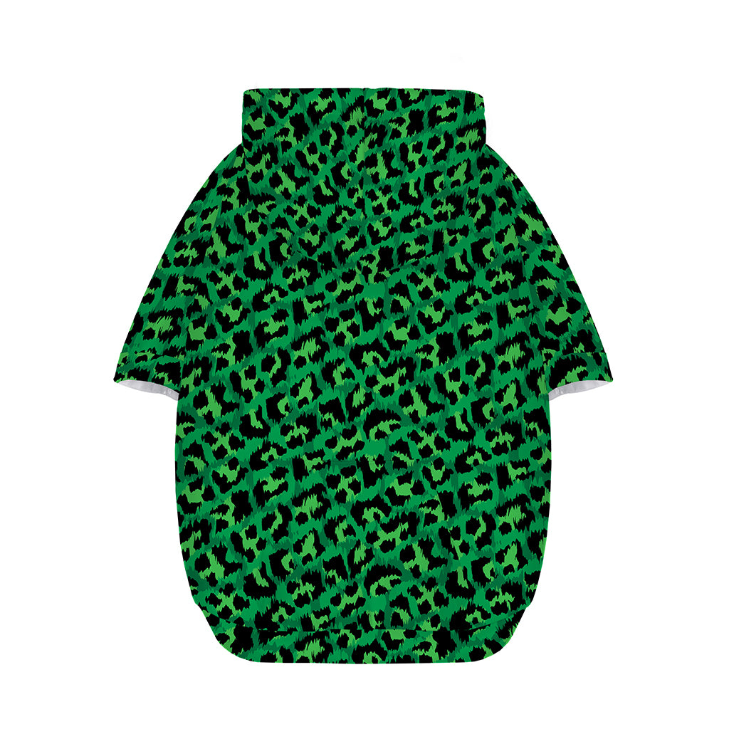 Green Leopard Print Dog Zip Up Hoodie