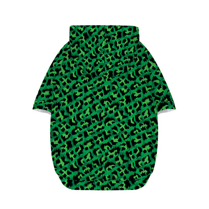 Green Leopard Print Dog Zip Up Hoodie