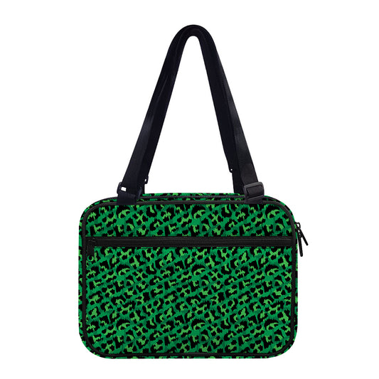 Green Leopard Print Double Strap Bible Bag