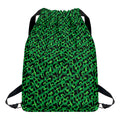 Green Leopard Print Drawstring Backpack