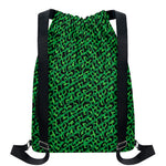Green Leopard Print Drawstring Backpack