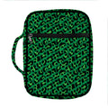 Green Leopard Print Front Pocket Bible Bag