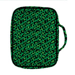 Green Leopard Print Front Pocket Bible Bag