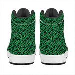 Green Leopard Print High Top Leather Sneakers