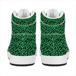 Green Leopard Print High Top Leather Sneakers