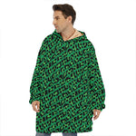 Green Leopard Print Hoodie Blanket