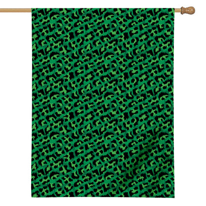 Green Leopard Print House Flag