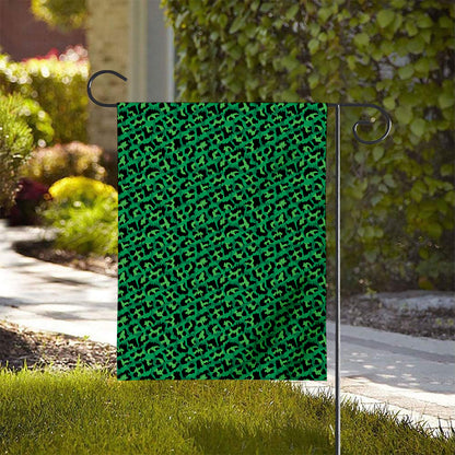 Green Leopard Print House Flag