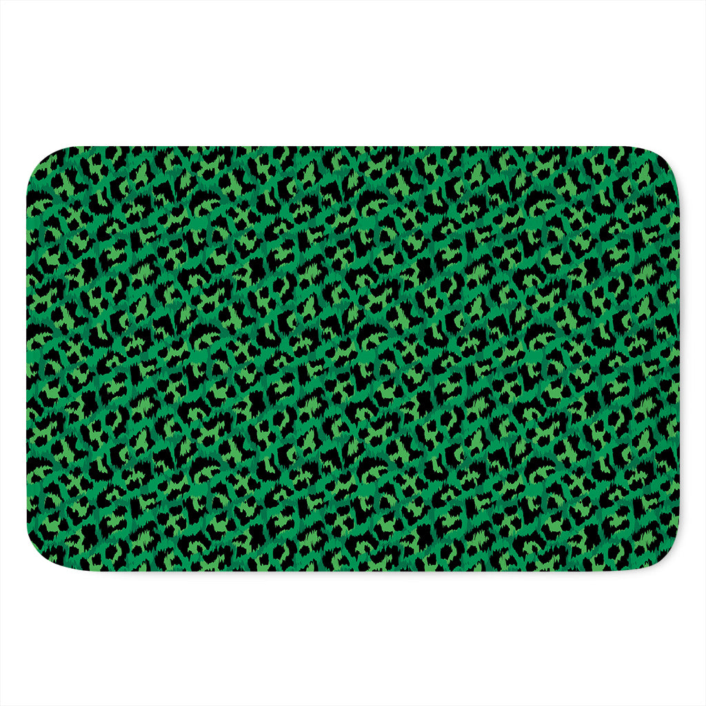 Green Leopard Print Indoor Door Mat