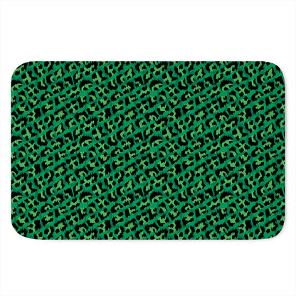 Green Leopard Print Indoor Door Mat