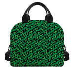Green Leopard Print Insulated Lunch Bag