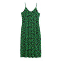 Green Leopard Print Jersey Midi Cami Dress