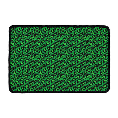 Green Leopard Print Kitchen Mat