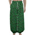 Green Leopard Print Lantern Pants