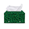Green Leopard Print Leather Tissue Box Cover