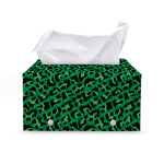 Green Leopard Print Leather Tissue Box Cover