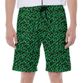 Green Leopard Print Men's Beach Shorts
