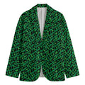 Green Leopard Print Men's Blazer