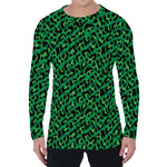 Green Leopard Print Men's Long Sleeve T-Shirt