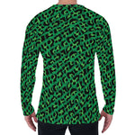 Green Leopard Print Men's Long Sleeve T-Shirt
