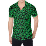 Green Leopard Print Men's Shirt