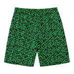 Green Leopard Print Men's Swim Trunks