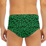 Green Leopard Print Men's Triangle Swim Briefs