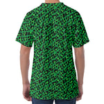 Green Leopard Print Men's Velvet T-Shirt