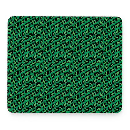 Green Leopard Print Mouse Pad