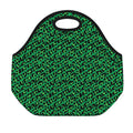 Green Leopard Print Neoprene Lunch Bag