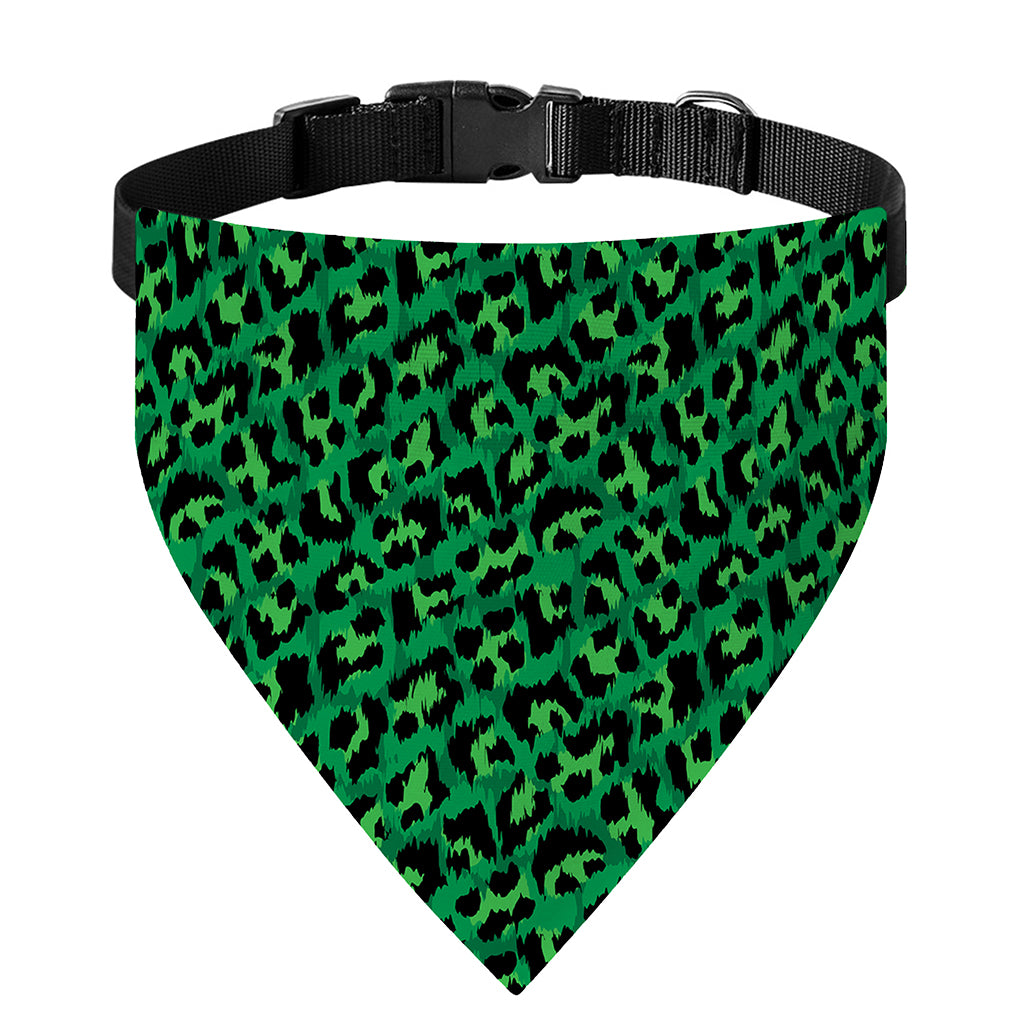 Green Leopard Print Over The Collar Dog Bandana