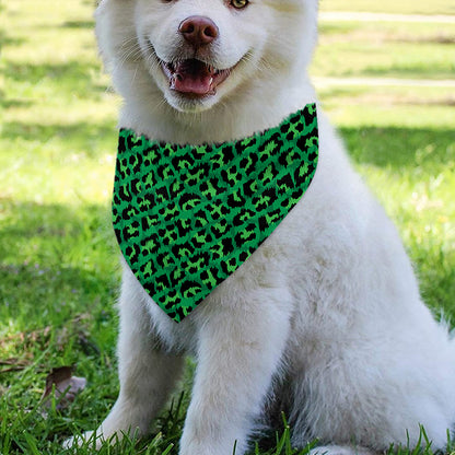 Green Leopard Print Over The Collar Dog Bandana