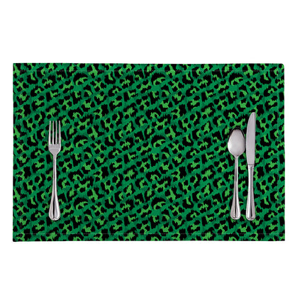 Green Leopard Print Placemat
