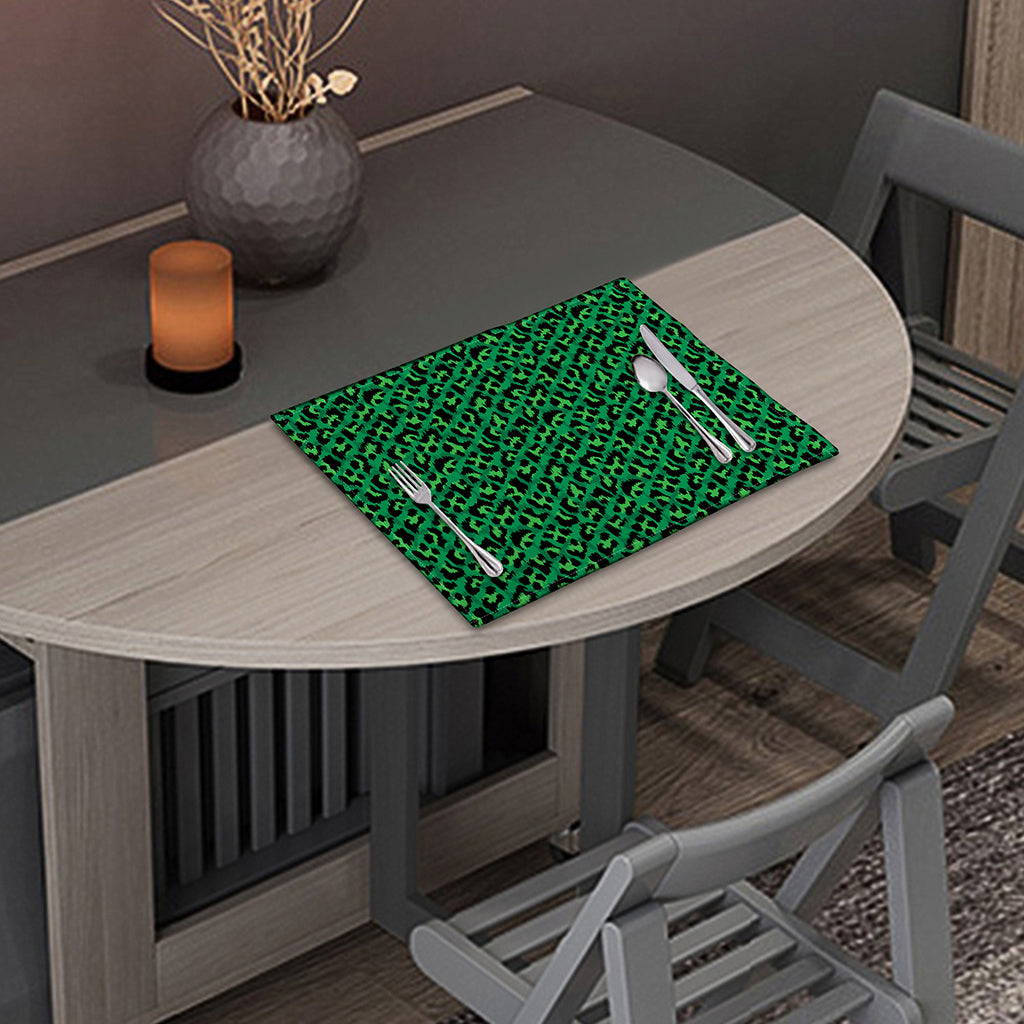 Green Leopard Print Placemat
