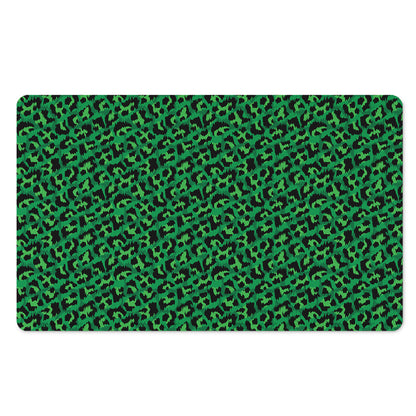 Green Leopard Print Polyester Doormat