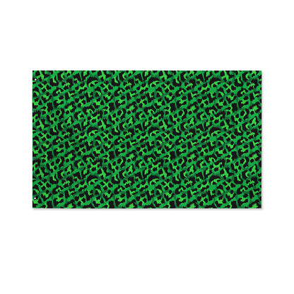 Green Leopard Print Polyester Flag