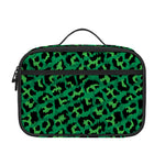 Green Leopard Print Portable Lunch Bag
