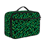 Green Leopard Print Portable Lunch Bag