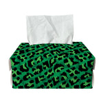 Green Leopard Print Rectangle Tissue Box Cover