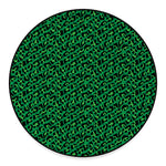 Green Leopard Print Round Floor Mat