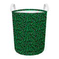 Green Leopard Print Round Laundry Basket