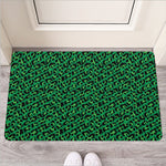 Green Leopard Print Rubber Doormat