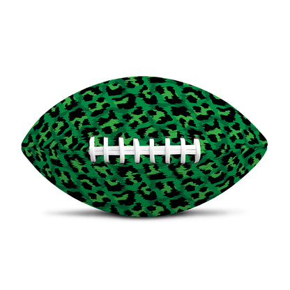Green Leopard Print Rugby Ball