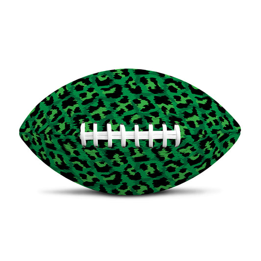Green Leopard Print Rugby Ball
