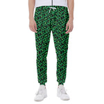 Green Leopard Print Scuba Joggers
